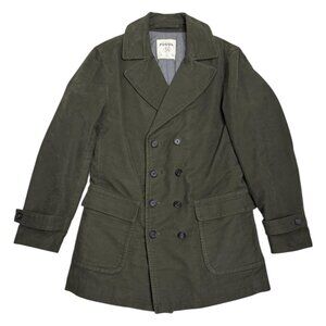 FOSSIL Luxury Designer Green Winter Business Casual Pea Coat Mens Medium